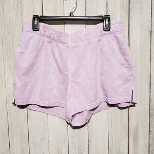 Avia L 12 14 Active Shorts Acid Wash Lavender French Terry Pockets Athletic
